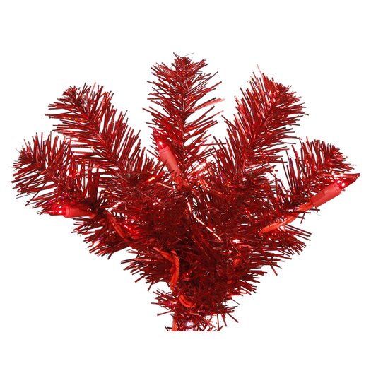 Vickerman Pencil 4.5' Red Artificial Christmas Tree with 150 Red Lights ...