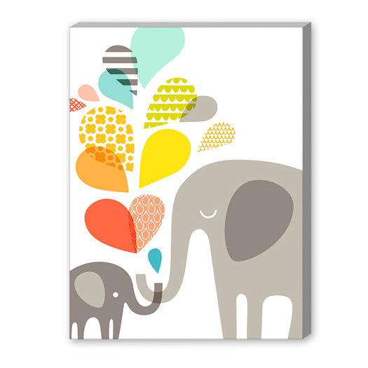 Americanflat Elephants Graphic Art on Canvas AllModern