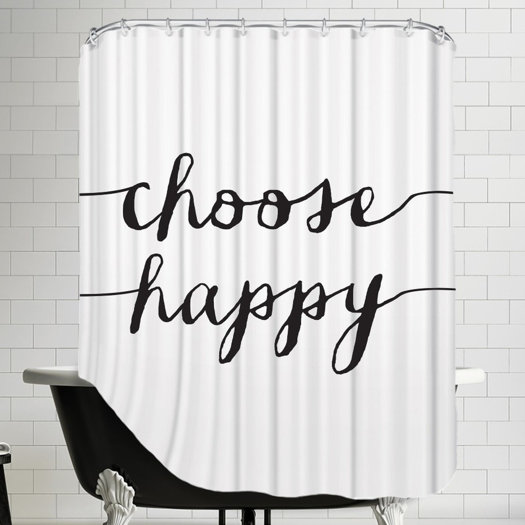 Americanflat Choose Happy Shower Curtain AllModern