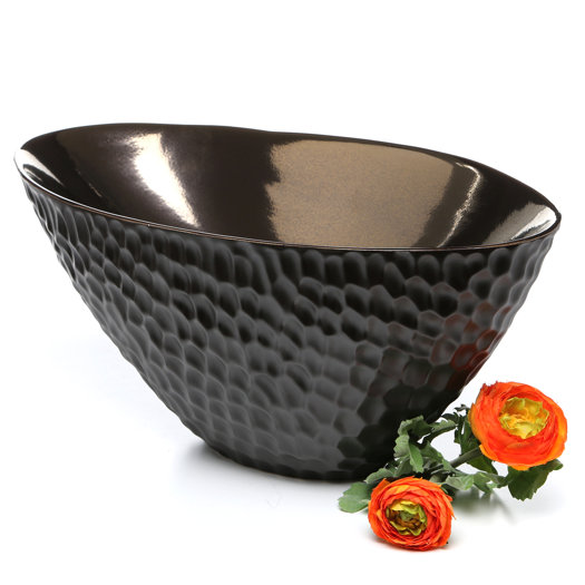 Global Views Chiseled Oval Decorative Bowl