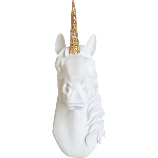 White Faux Taxidermy The Bayer Unicorn Head Wall Décor ...