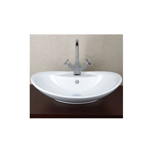 Ronbow Oval Ceramic Vessel Bathroom Sink with Overflow AllModern