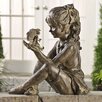 the british reading fairy garden statue