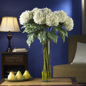 Hydrangea Silk Floral Arrangement in Vase | Wayfair