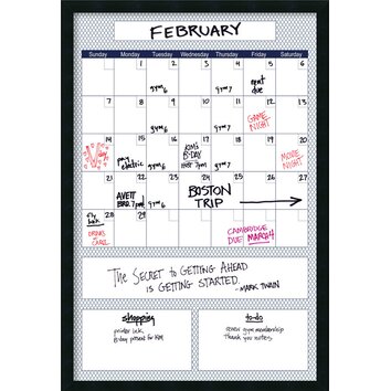 Mezzanotte Quatrefoil Big Dry Erase Calendar Whiteboard 3 #39 H x 2 #39 W