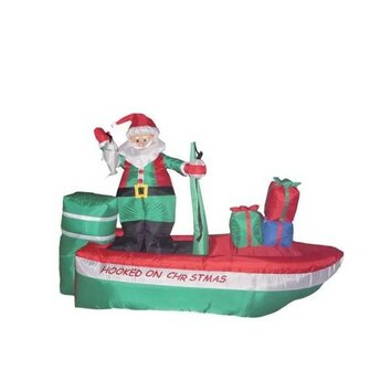 Christmas Inflatable Santa Claus Fishing Decoration | Wayfair