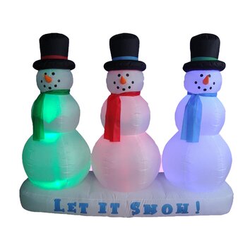 Christmas Inflatable Snowmen Lightshow Decoration | Wayfair