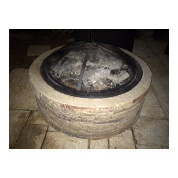 cast stone wood burning fire pit