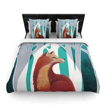 Kess Inhouse Fox Forest By Lydia Martin Light Duvet Cover Shopswell