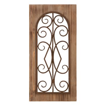 rustic wood and metal wall decor