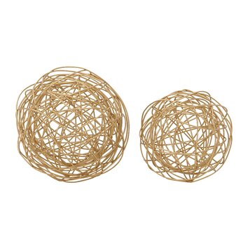 Cole & Grey 2 Piece Metal Wire Orb Decorative Ball Set & Reviews | Wayfair