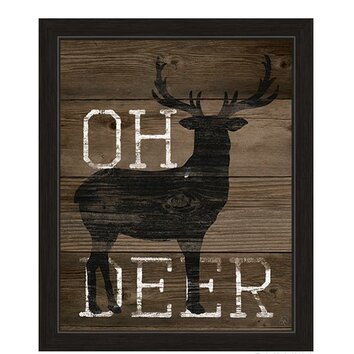 Oh Deer Framed Graphic Art | Wayfair