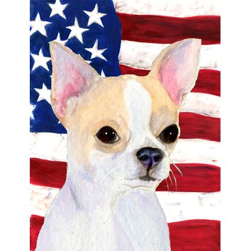American Flag with Chihuahua 2-Sided Garden Flag | Wayfair