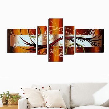 Abstract 5 Piece Original Painting on Canvas Set | Wayfair