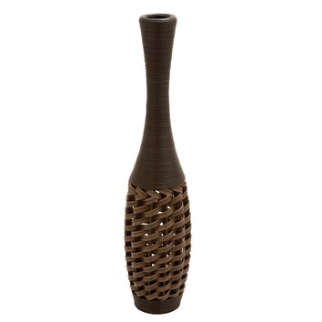 Contemporary Tall Wicker Woven Vase | Wayfair