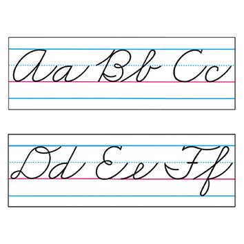 Basic Alphabet Zaner-Bloser Cursive Classroom Border | Wayfair