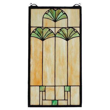 Ginkgo Stained Glass Window | Wayfair