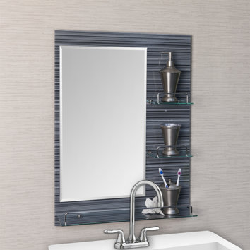 Milan Vanity Bathroom Mirror with Shelves | Wayfair