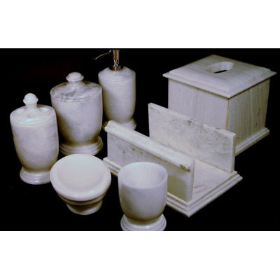 Series 300 in White Z Marble 7 Piece Bath Set | Wayfair