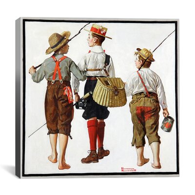 'The Fishing Trip' by Norman Rockwell Painting Print on Canvas | Wayfair