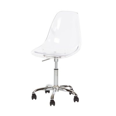 South Shore Clear Clear Acrylic Office Chair With Wheels 100075 