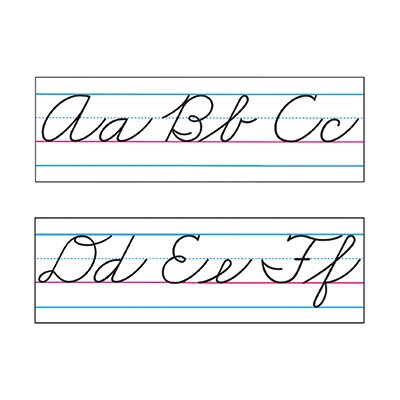 Basic Alphabet Zaner-Bloser Cursive Classroom Border | Wayfair