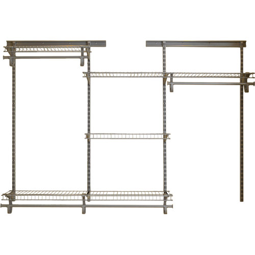 ClosetMaid ShelfTrack Satin Chrome Adjustable Closet Organizer Kit
