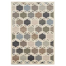 Concord Brown & Green Geometric Blocks Area Rug