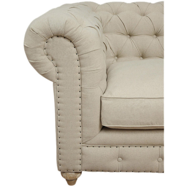 Oliver 120 Chesterfield Right Facing Sectional Sofa In
