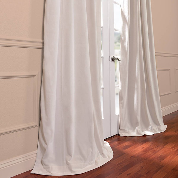 Velvet Blackout Curtain Panel in Ivory Joss & Main