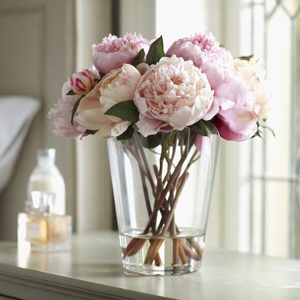 Birch Lane Faux Pink Peony Arrangement, Large | Birch Lane