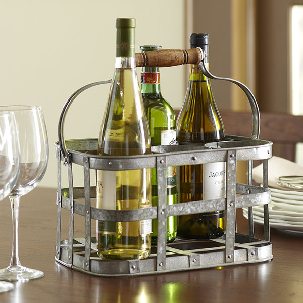 Birch Lane Galvanized 6Bottle Tabletop Wine Rack Birch Lane