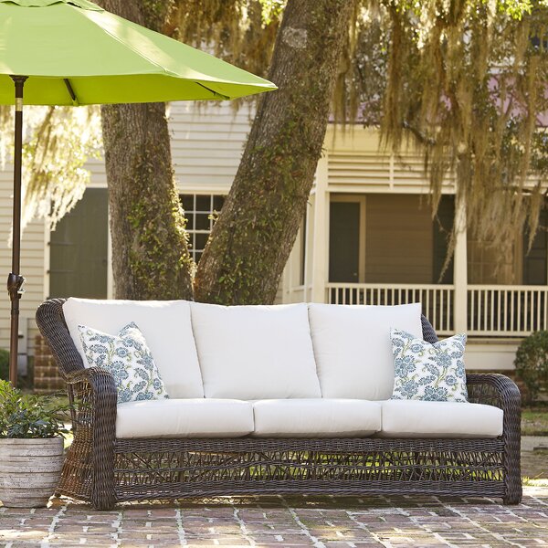 Birch Lane Rosemead Wicker Sofa with Sunbrella® Cushions | Birch Lane