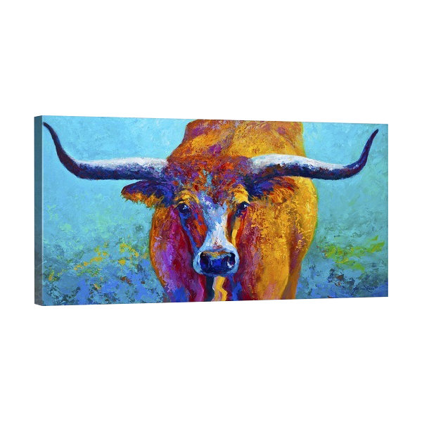 Wide Spread Texas Longhorn Canvas Print Joss & Main