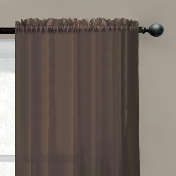 Diamond Sheer Voile Extra Wide Rod Pocket Single Curtain Panel  Joss  Main