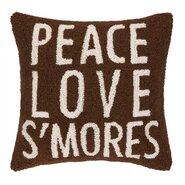 Peace Love S'Mores Hook Wool Throw Pillow