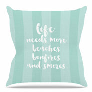 Beaches and Bonfires Throw Pillow
