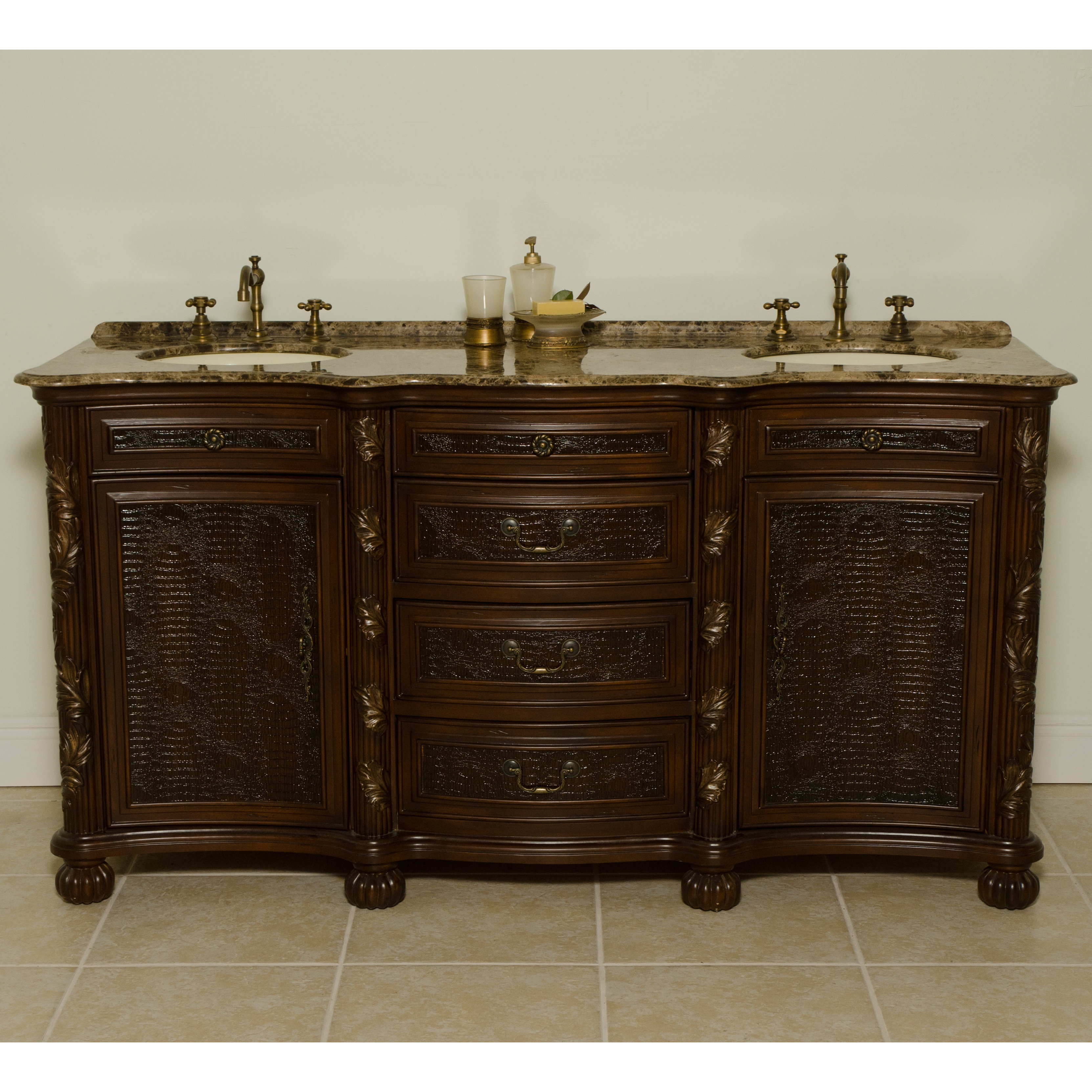 B&I Direct Imports Canterbury 67" Double Bathroom Vanity Set & Reviews Wayfair