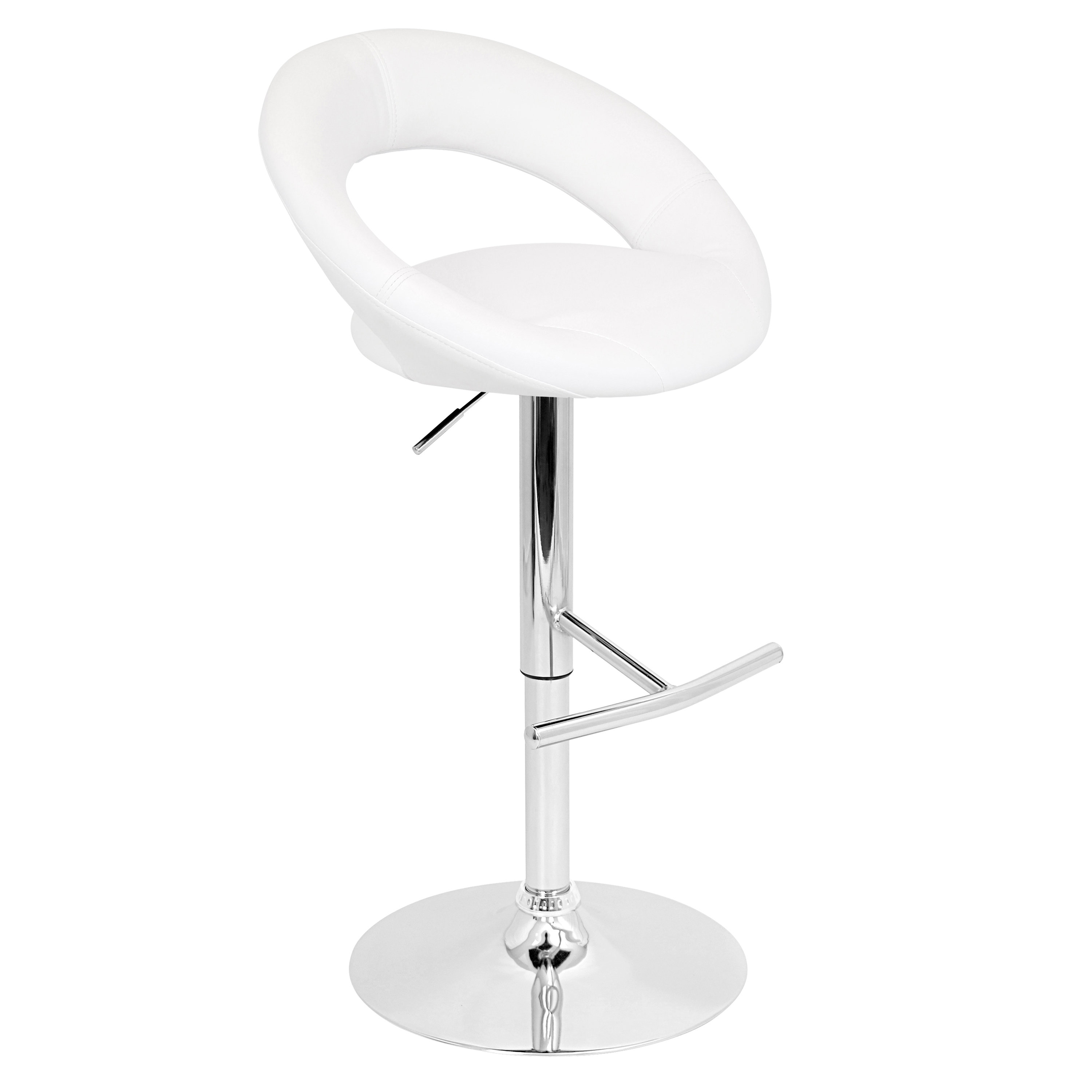 LumiSource Fortune Adjustable Height Swivel Bar Stool with Cushion AllModern