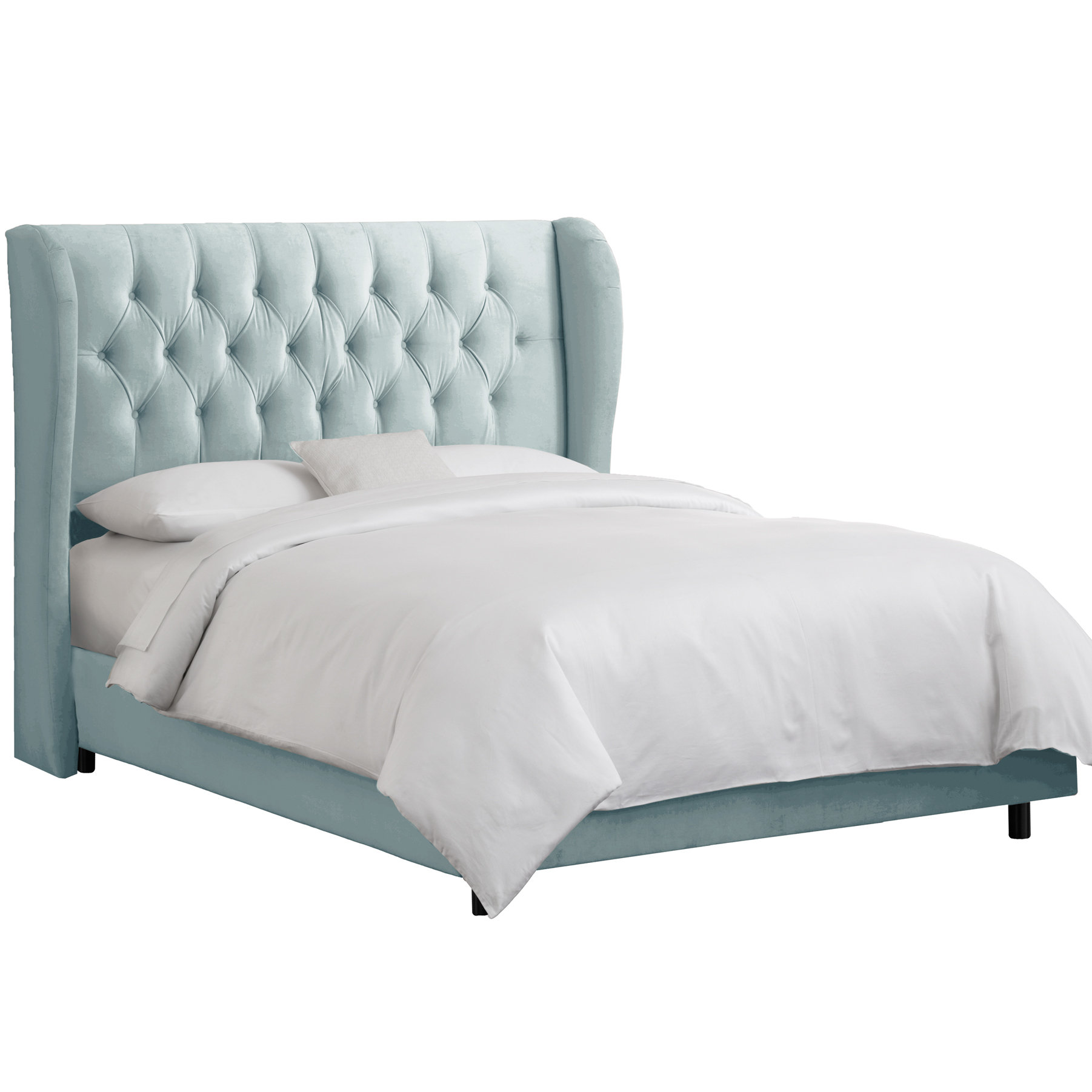 Velvet Diamond Tufted Upholstered Wingback Bed Wayfair