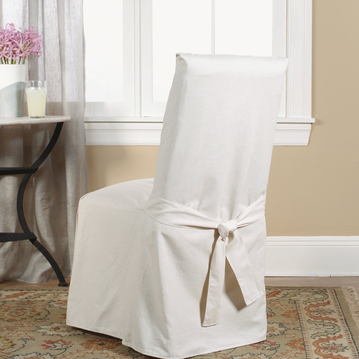 Sure Fit Cotton Duck Full Length Dining Room Chair Slipcover & Reviews