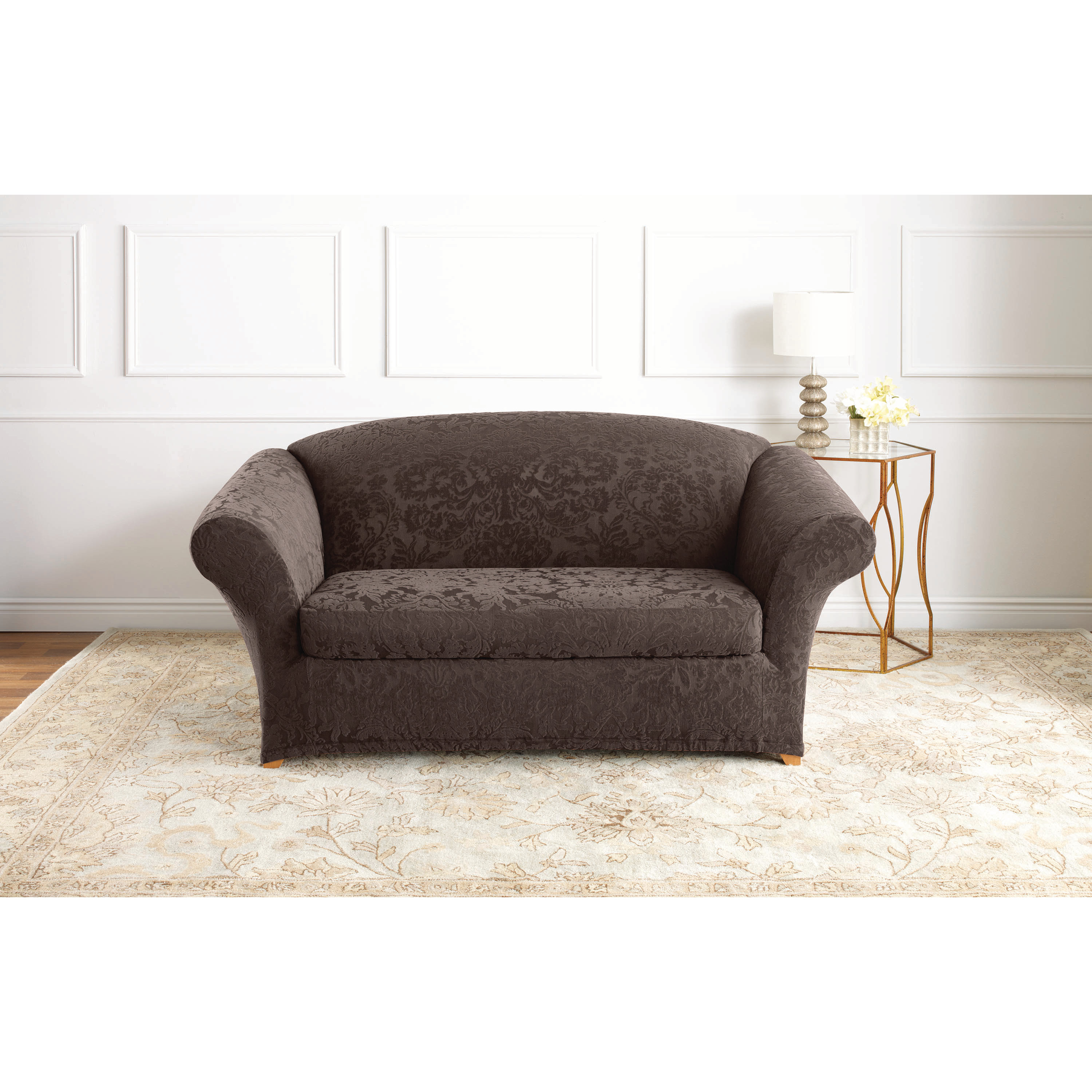 Sure Fit Stretch Jacquard Damask Loveseat Slipcover & Reviews Wayfair