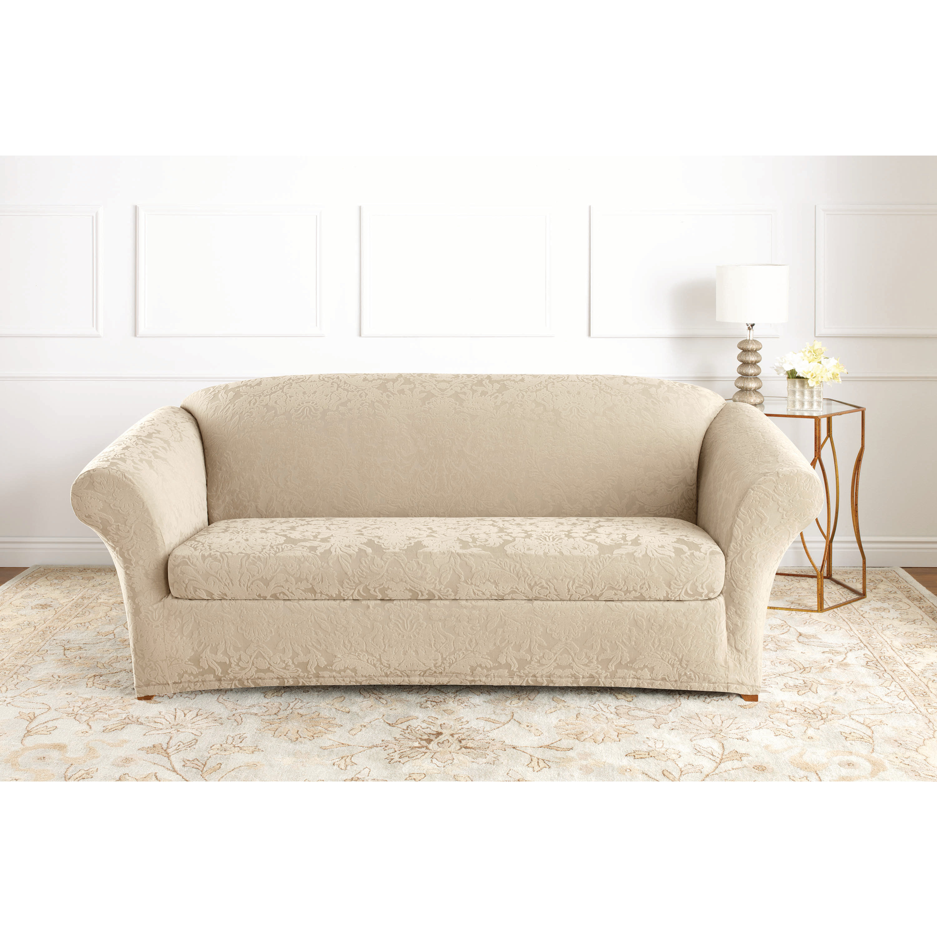 Stretch Jacquard Damask Sofa Slipcover Wayfair