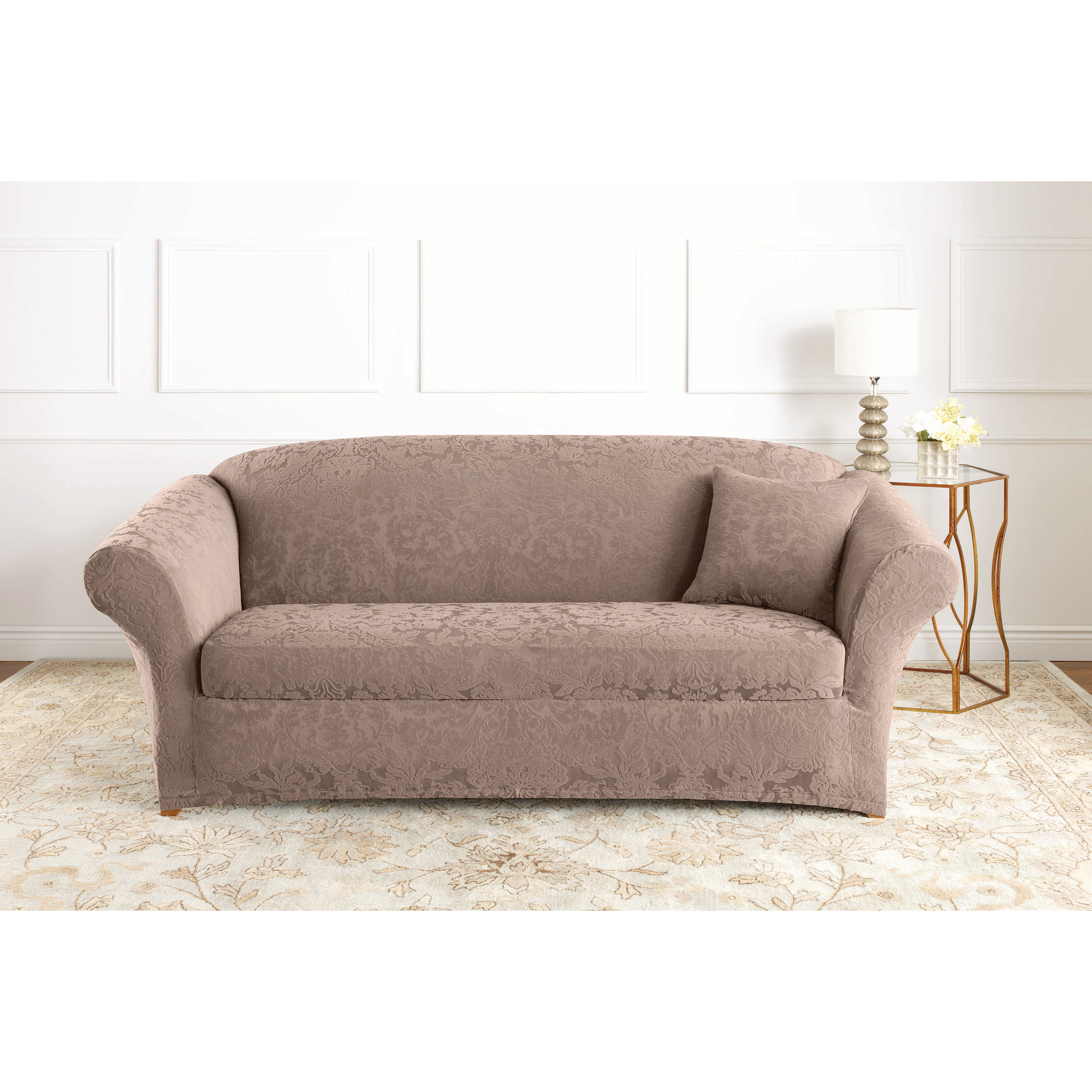 Stretch Jacquard Damask Sofa Slipcover Wayfair