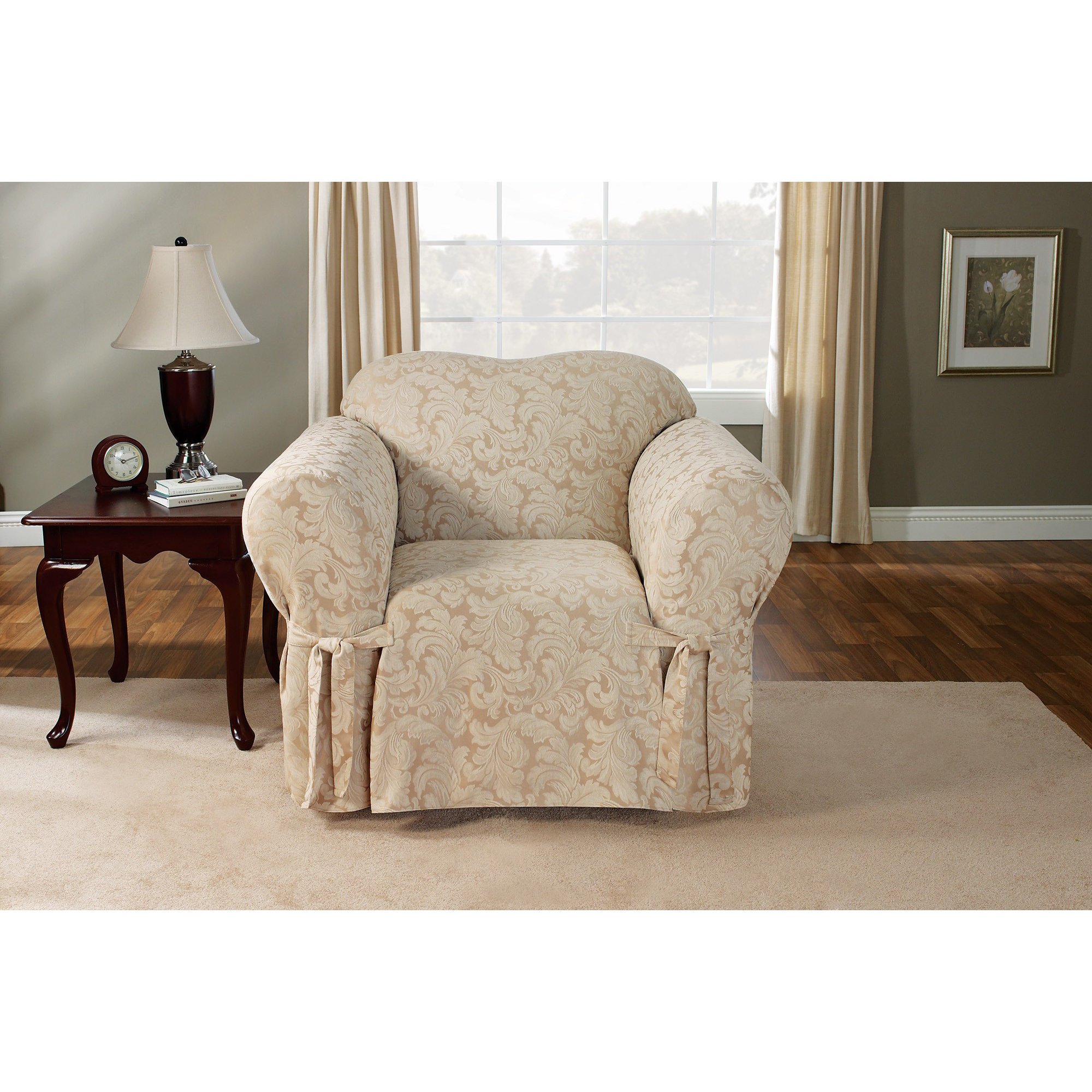 Scroll Classic Armchair Skirted Slipcover Wayfair