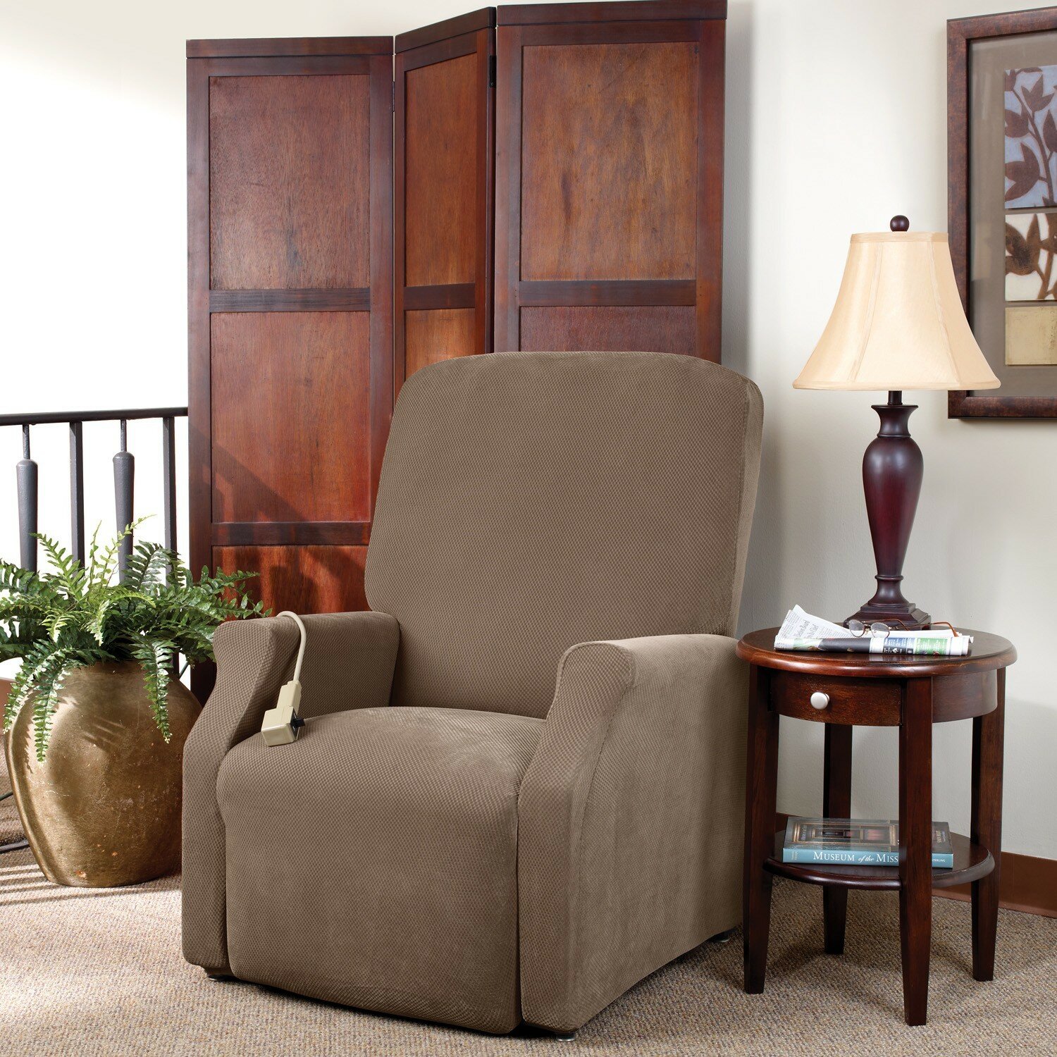 Stretch Pique Recliner Slipcover Wayfair   Sure Fit Stretch Pique Recliner Slipcover 149224455Za 