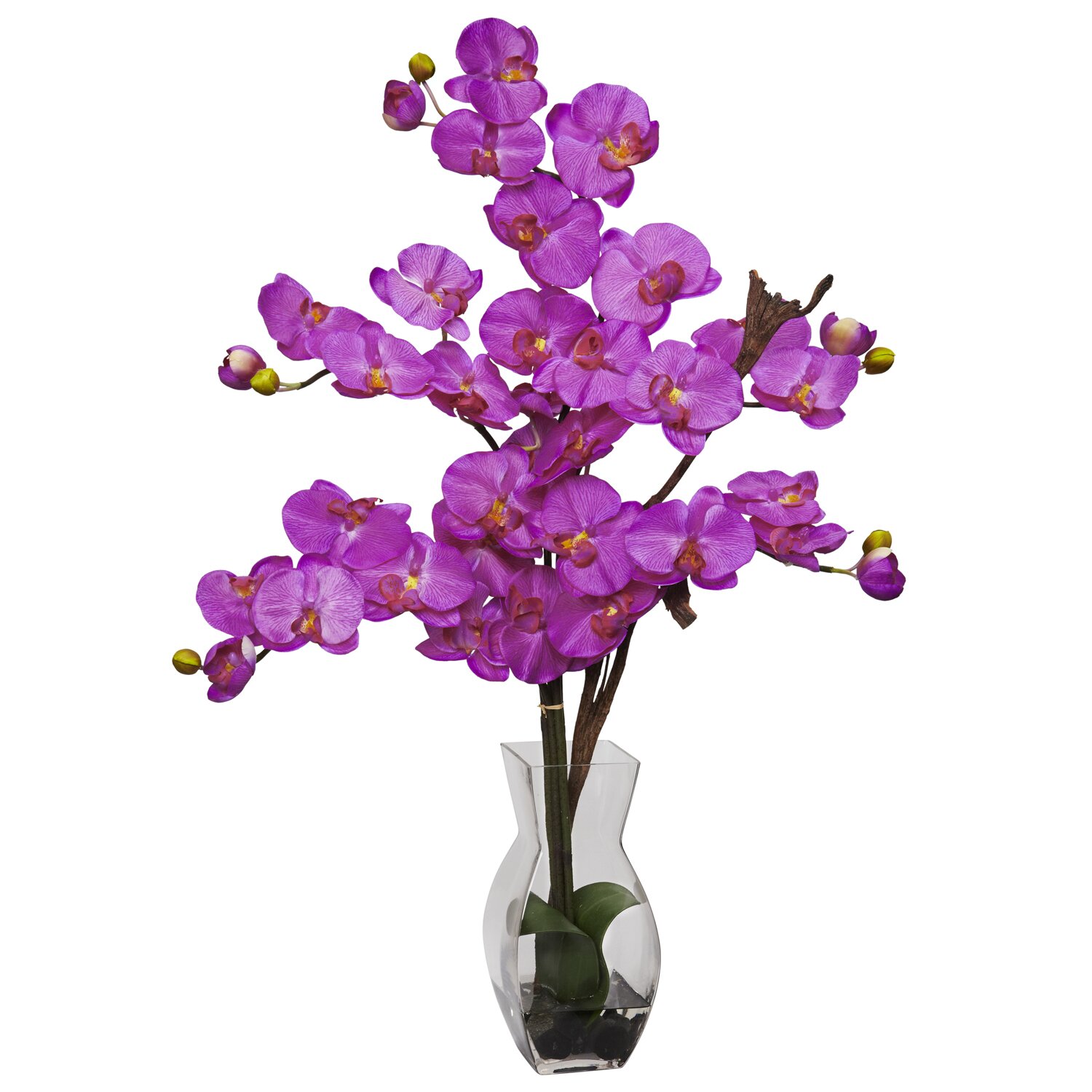 Phalaenopsis with Vase Silk Flower Arrangement in Orchid | Wayfair