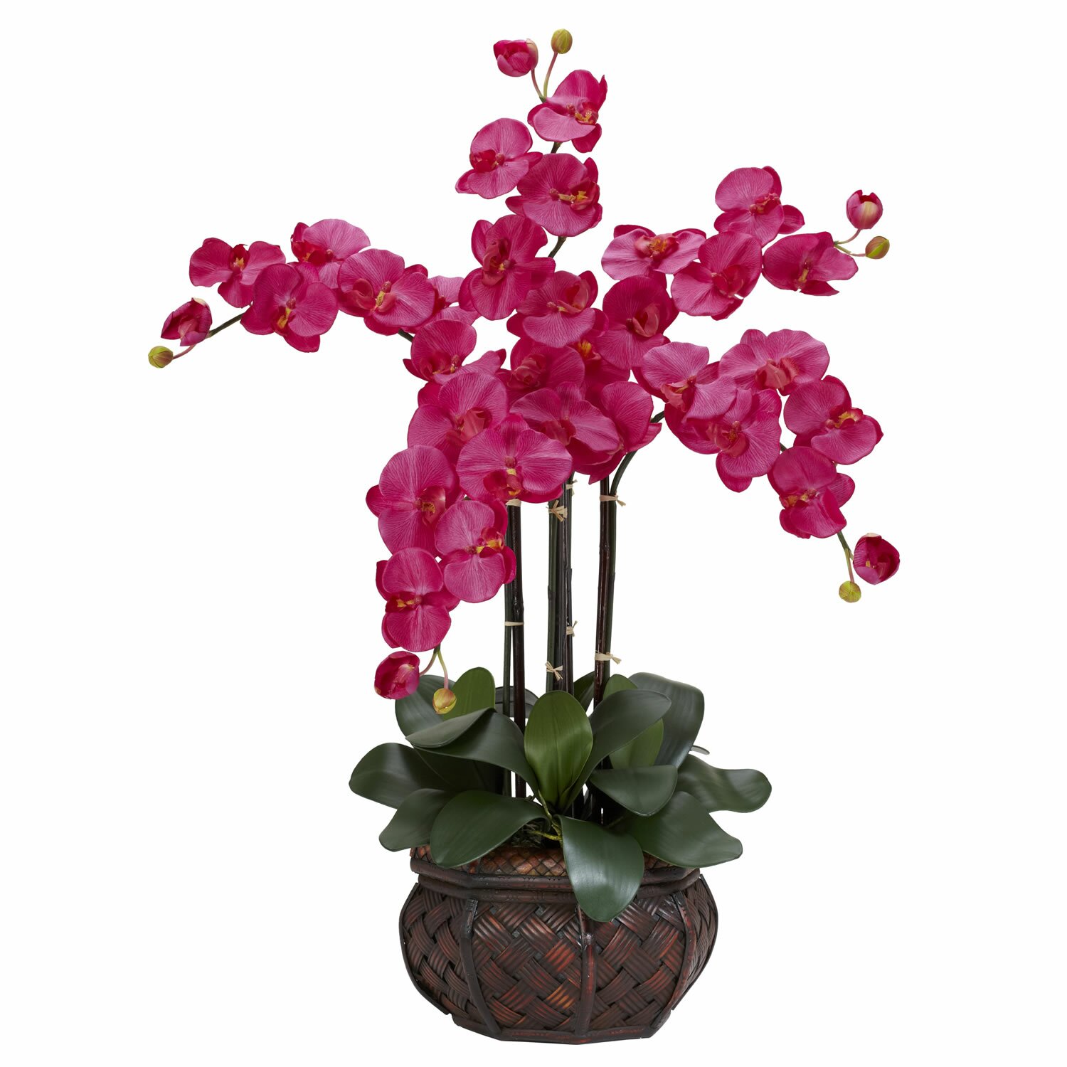 Phalaenopsis with Decorative Vase Silk Flower Arrangement in Beauty ...