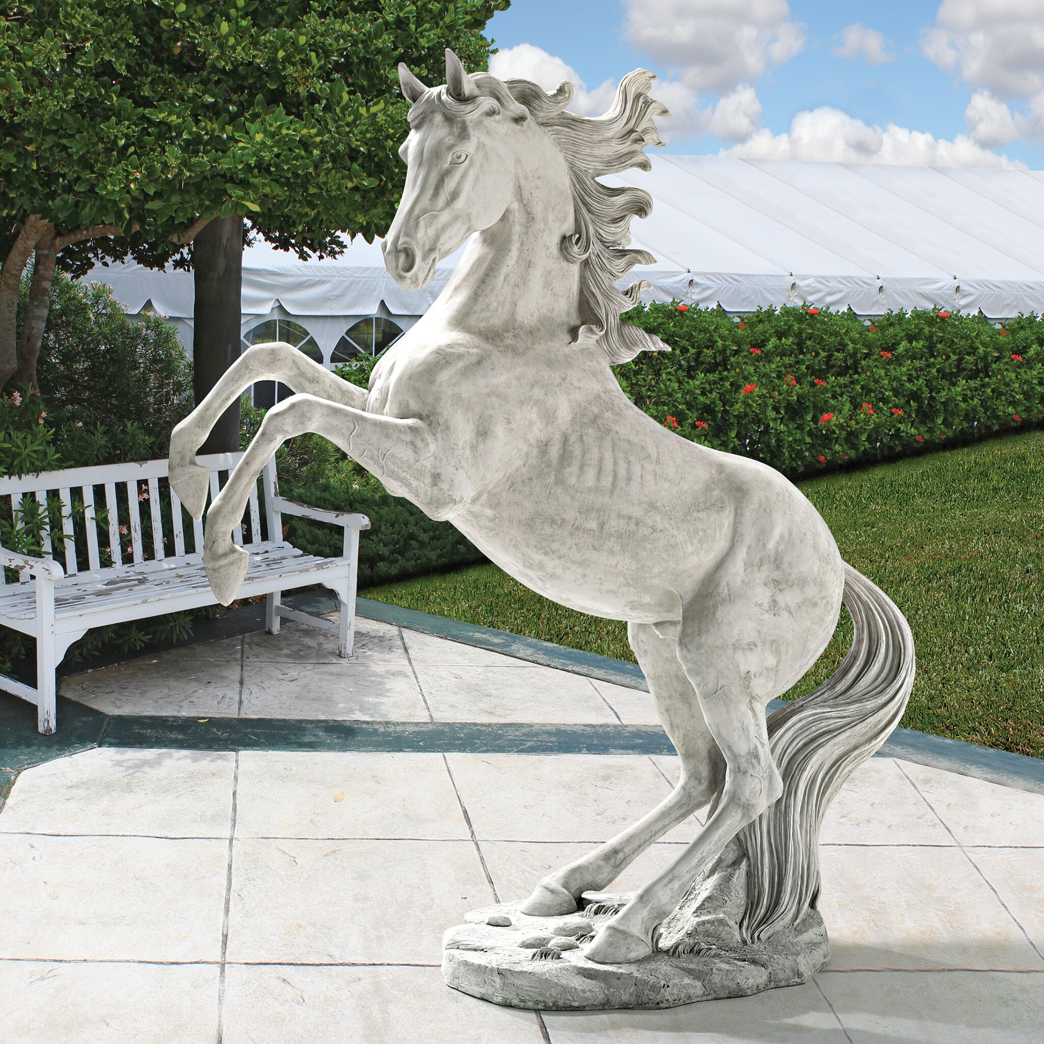 Unbridled Power Equestrian Horse Life Size Statue Wayfair   Design Toscano Unbridled Power Equestrian Horse Life Size Statue KY1814 