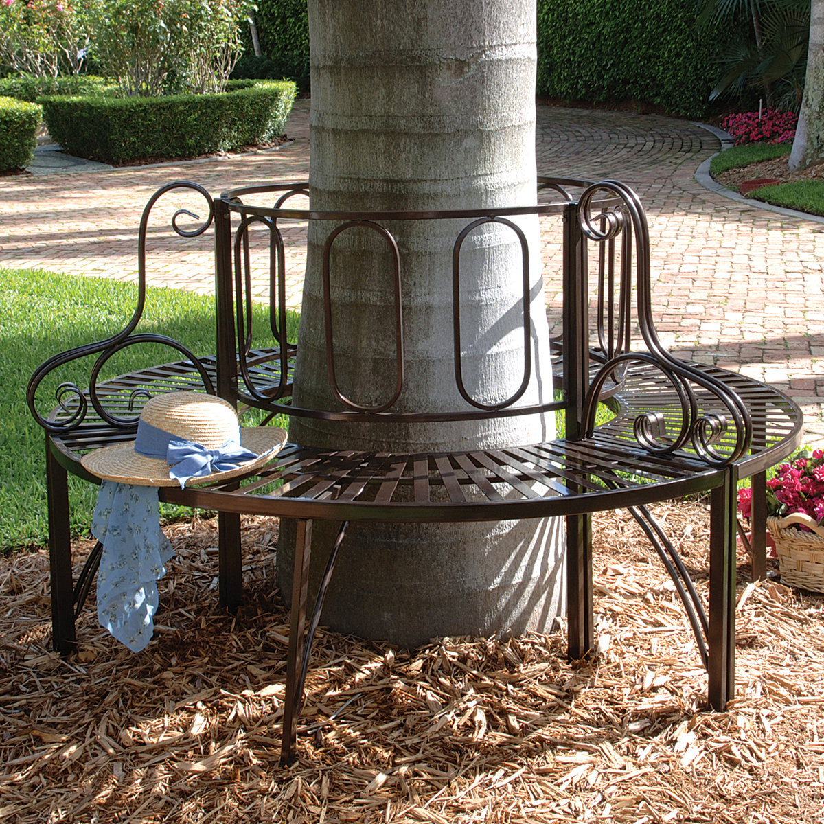 Roundabout Architectural Steel Garden Bench Wayfair